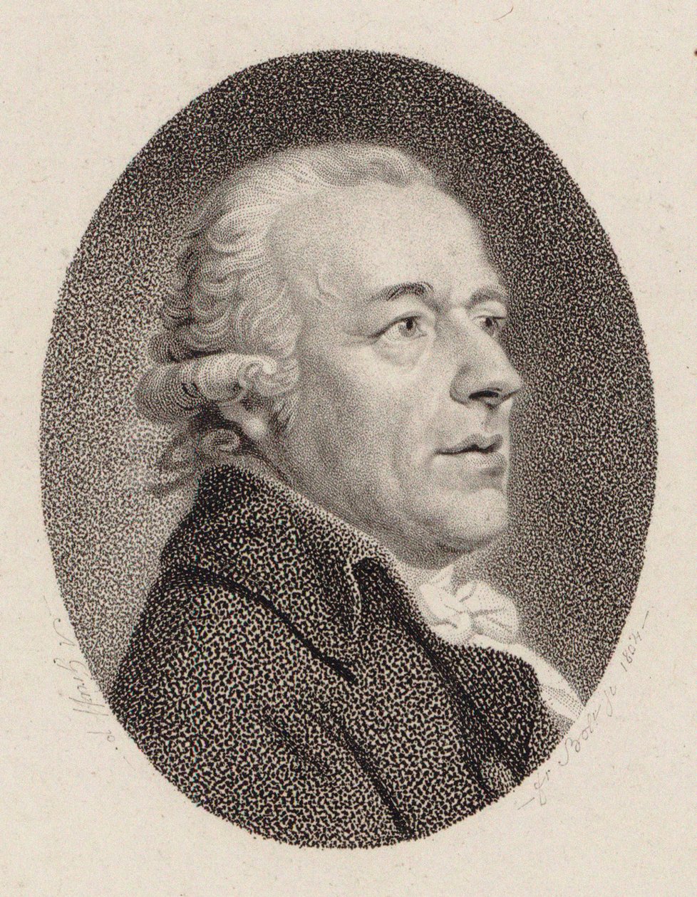 Portræt af komponisten Johann Gottlieb Naumann 1741-1801, 1804. af Johann Friedrich Bolt