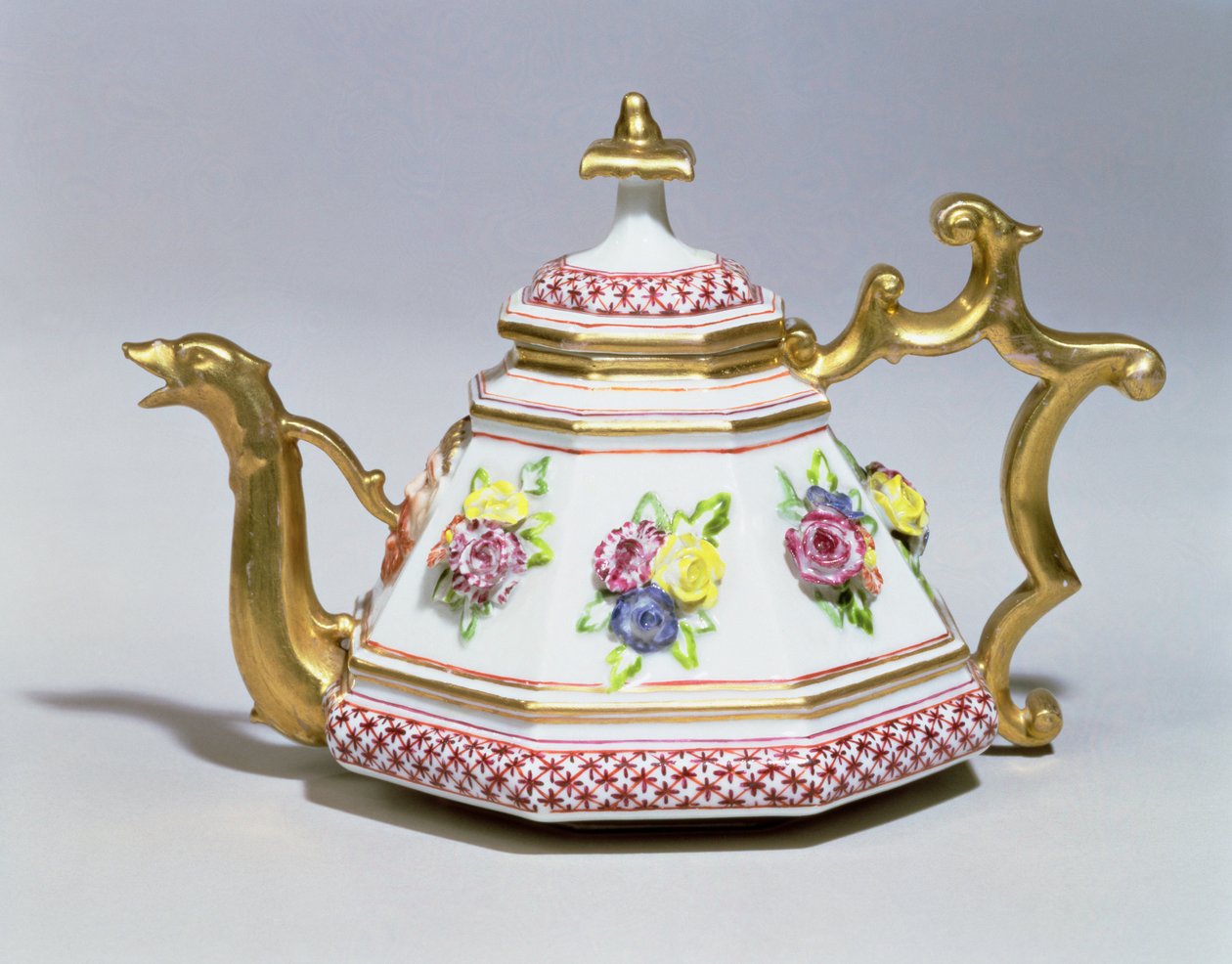 Meissen ottekantet tekande, ca. 1718 porcelæn af Johann Friedrich Bottger