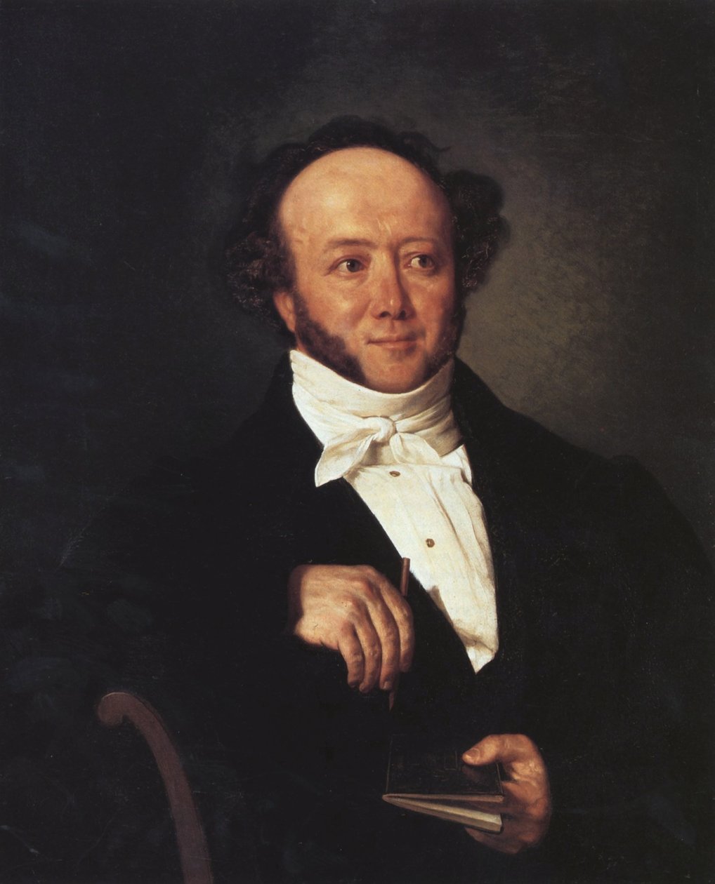 Portræt af Albert Bitzius (1797-1854). af Johann Friedrich Dietler