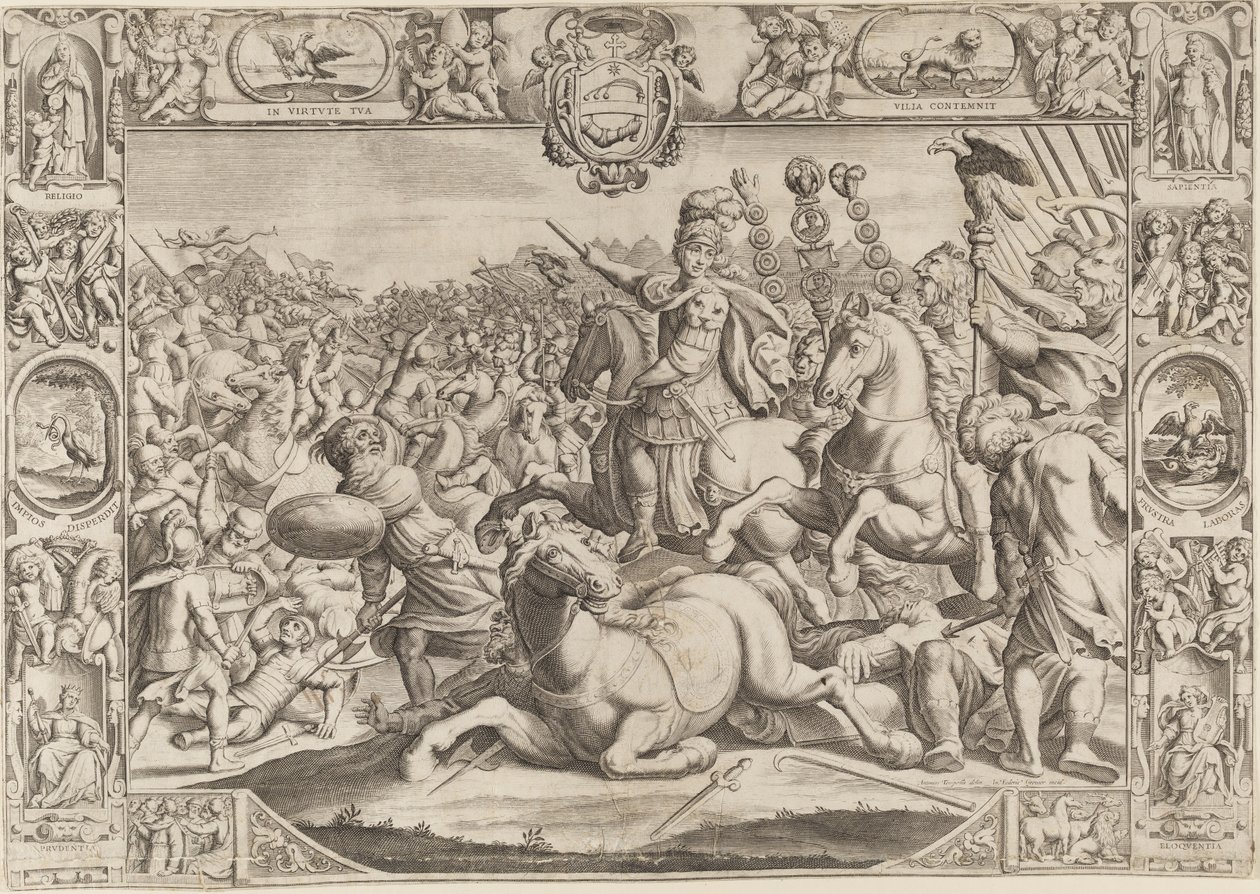 Allegori om Urban VIII, pave (Maffeo Barberini 1623-1644) af Johann Friedrich Greuter