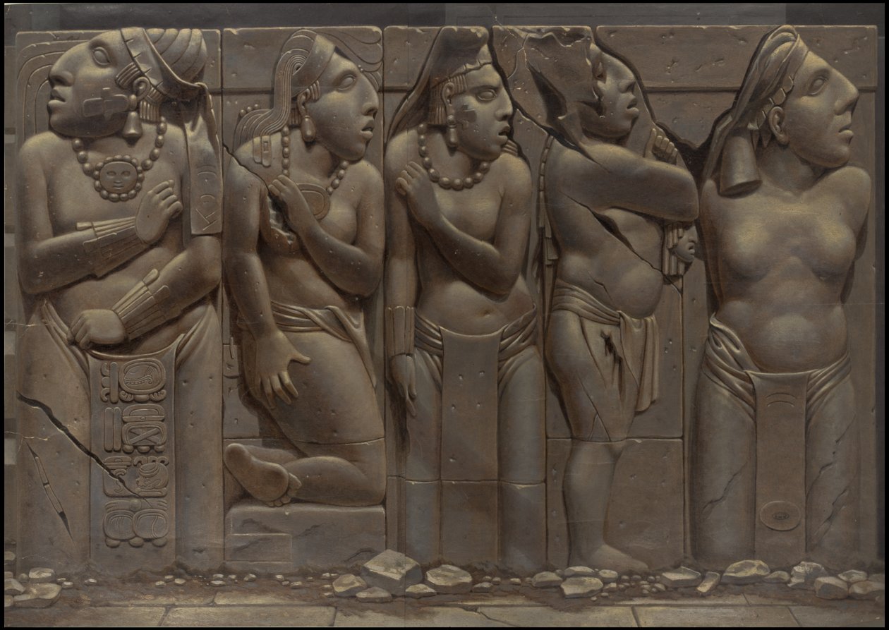 En samling af Waldecks originale kunstværk fra Mesoamerica, boks 19 af 22 af Johann Friedrich Maximilian von Waldeck