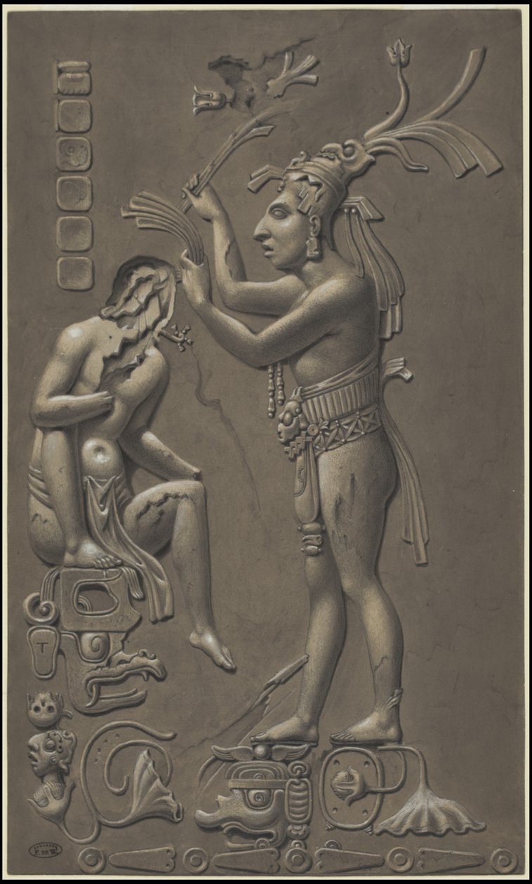 En samling af Waldecks originale kunstværk fra Mesoamerica, boks 4 af 22 af Johann Friedrich Maximilian von Waldeck