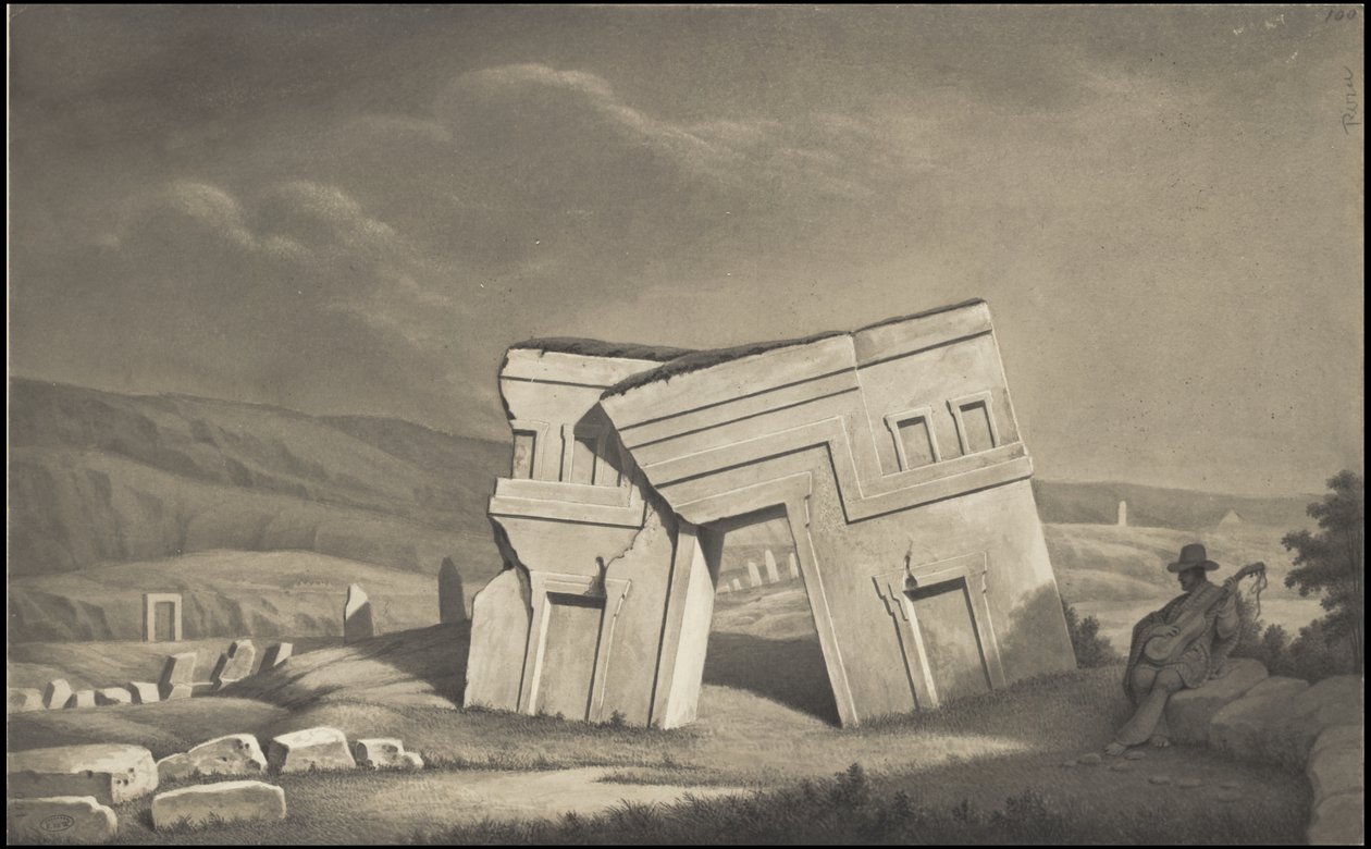 En samling af Waldecks originale kunstværk fra Mesoamerica, boks 6 af 22 af Johann Friedrich Maximilian von Waldeck