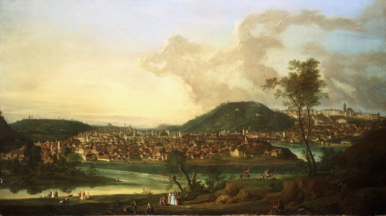 Udsigt over Prag fra øst, af Johann Friedrich Meyer