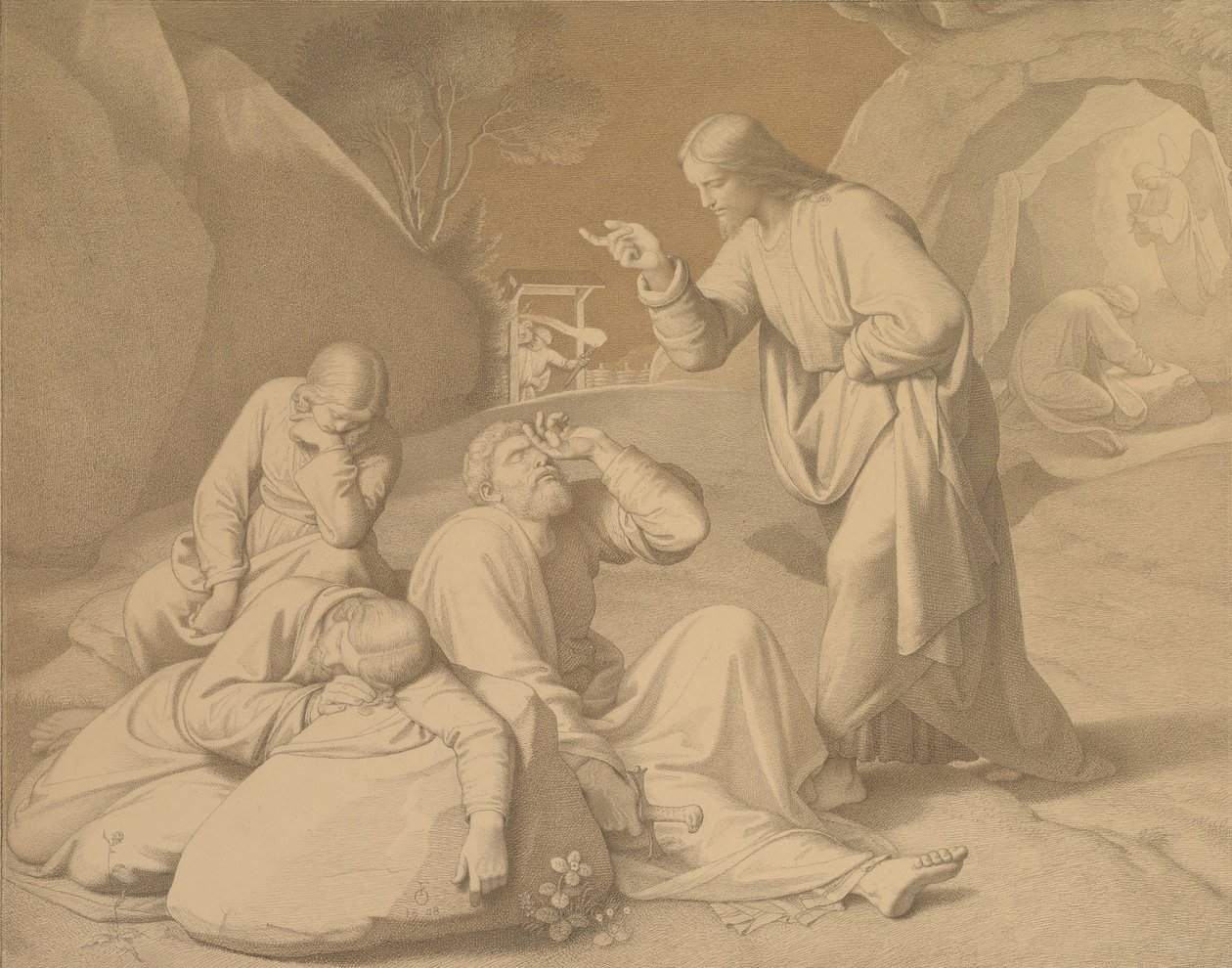 Kristus i Getsemane Have, 1848. af Johann Friedrich Overbeck