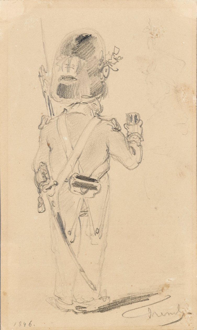 Soldat skitse af Johann Friedrich Treml
