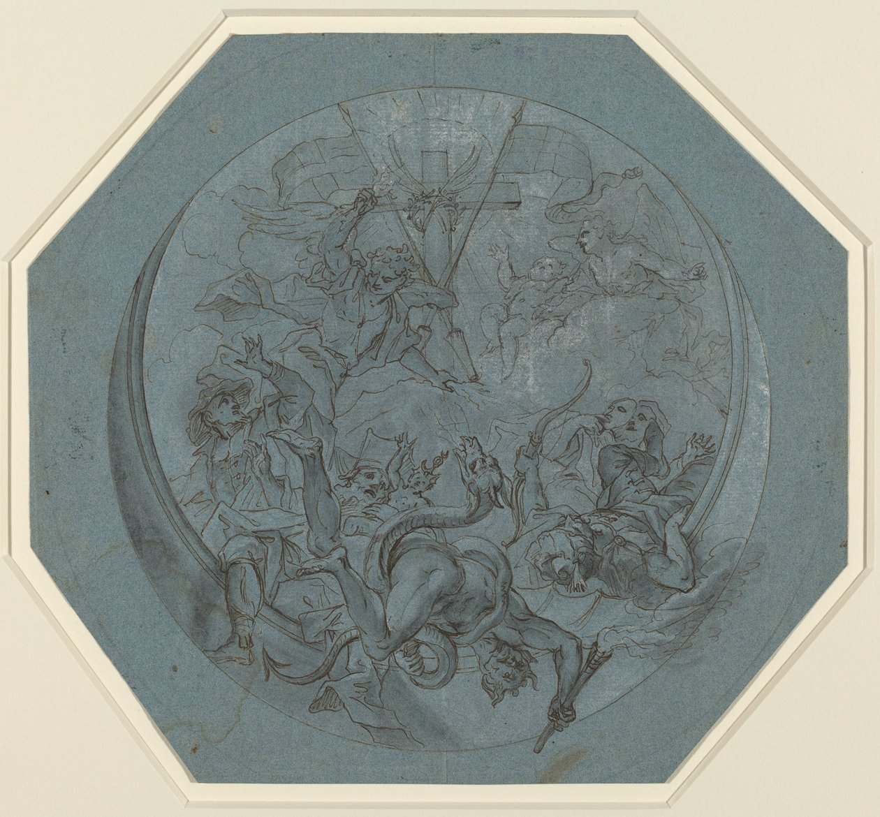 Sankt Michael besejrer kætteri og Satan af Johann Georg Bergmuller