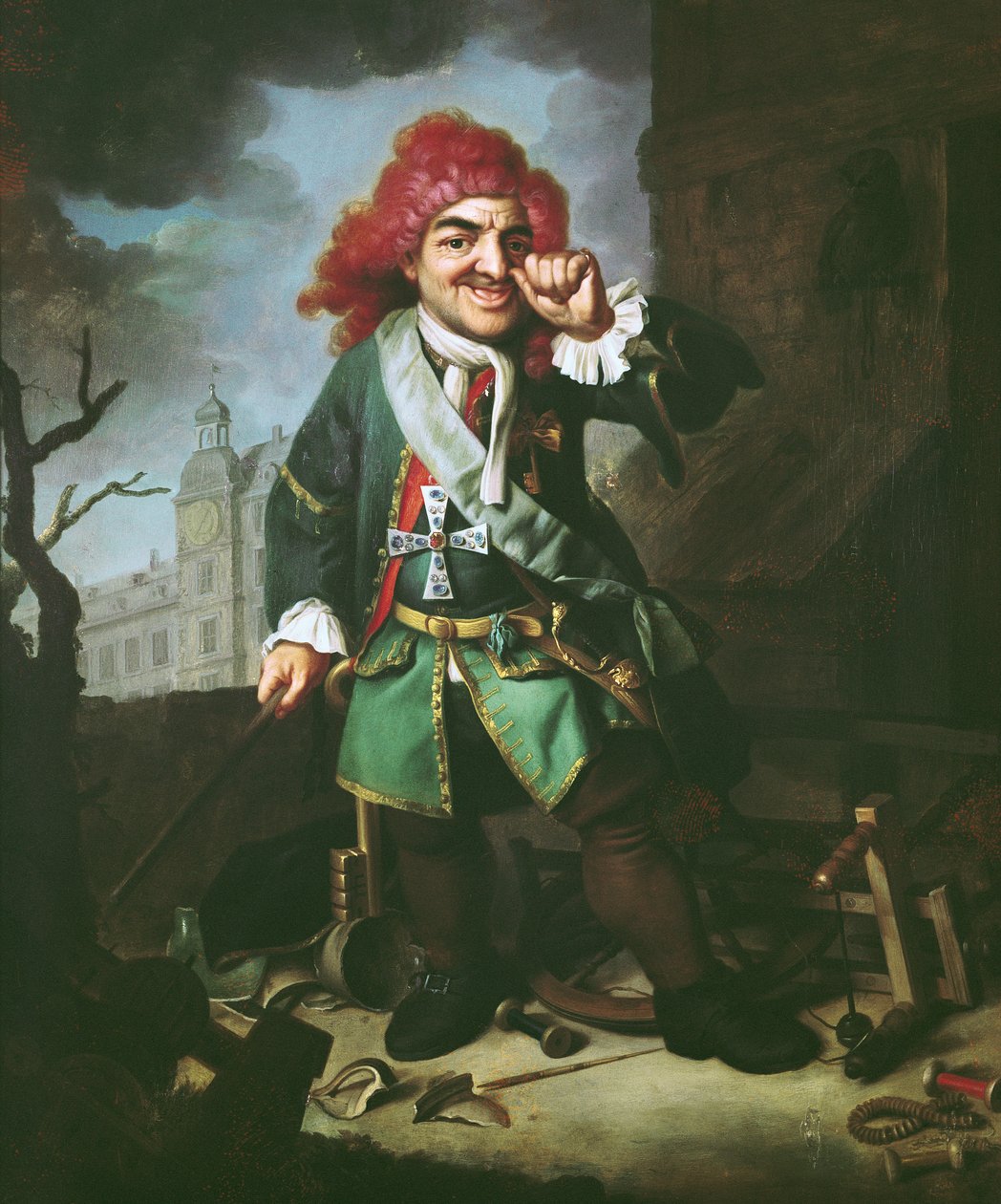 Portræt af Clemens Perkeo, nar ved hoffet i Heidelberg af Johann Georg Dathan