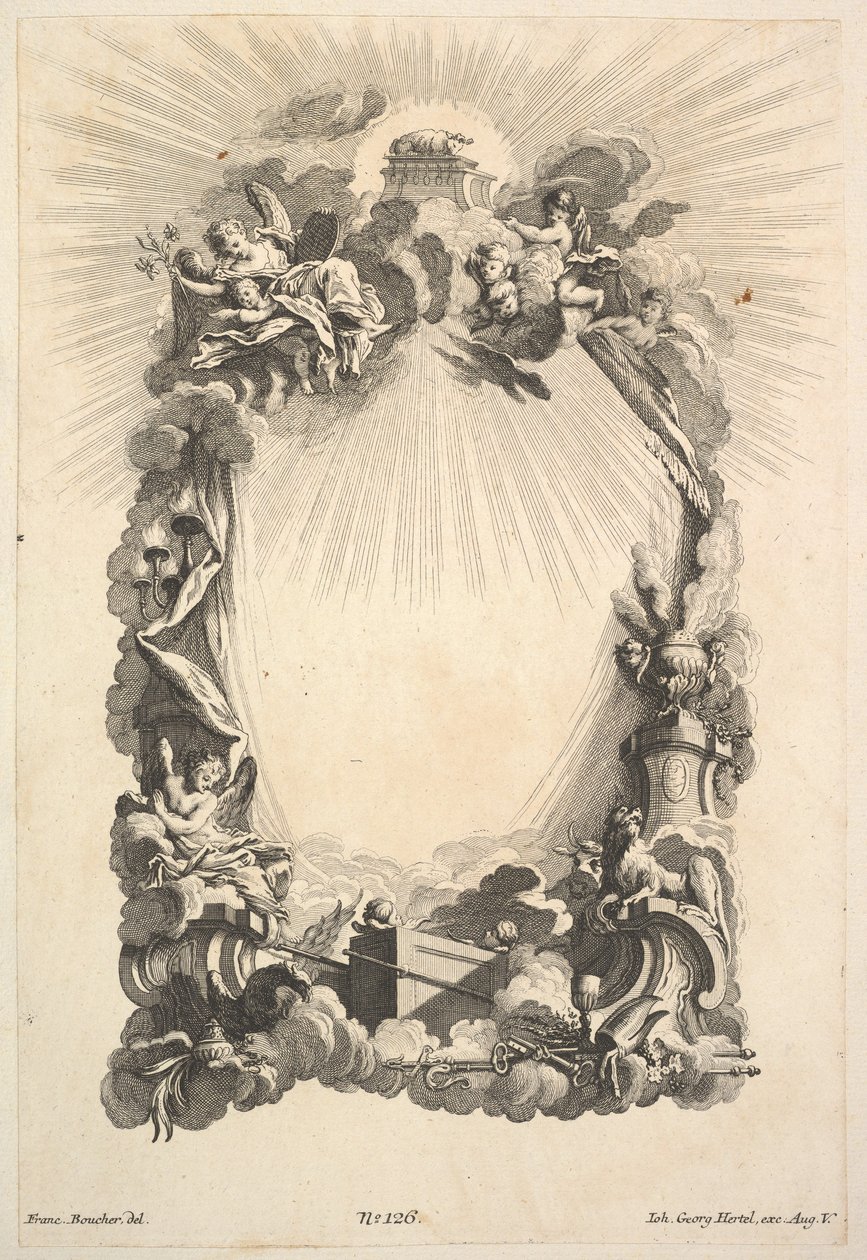 Pagtens Ark, fra Book of Cartouches, midten af 1700-tallet. af Johann Georg Hertel