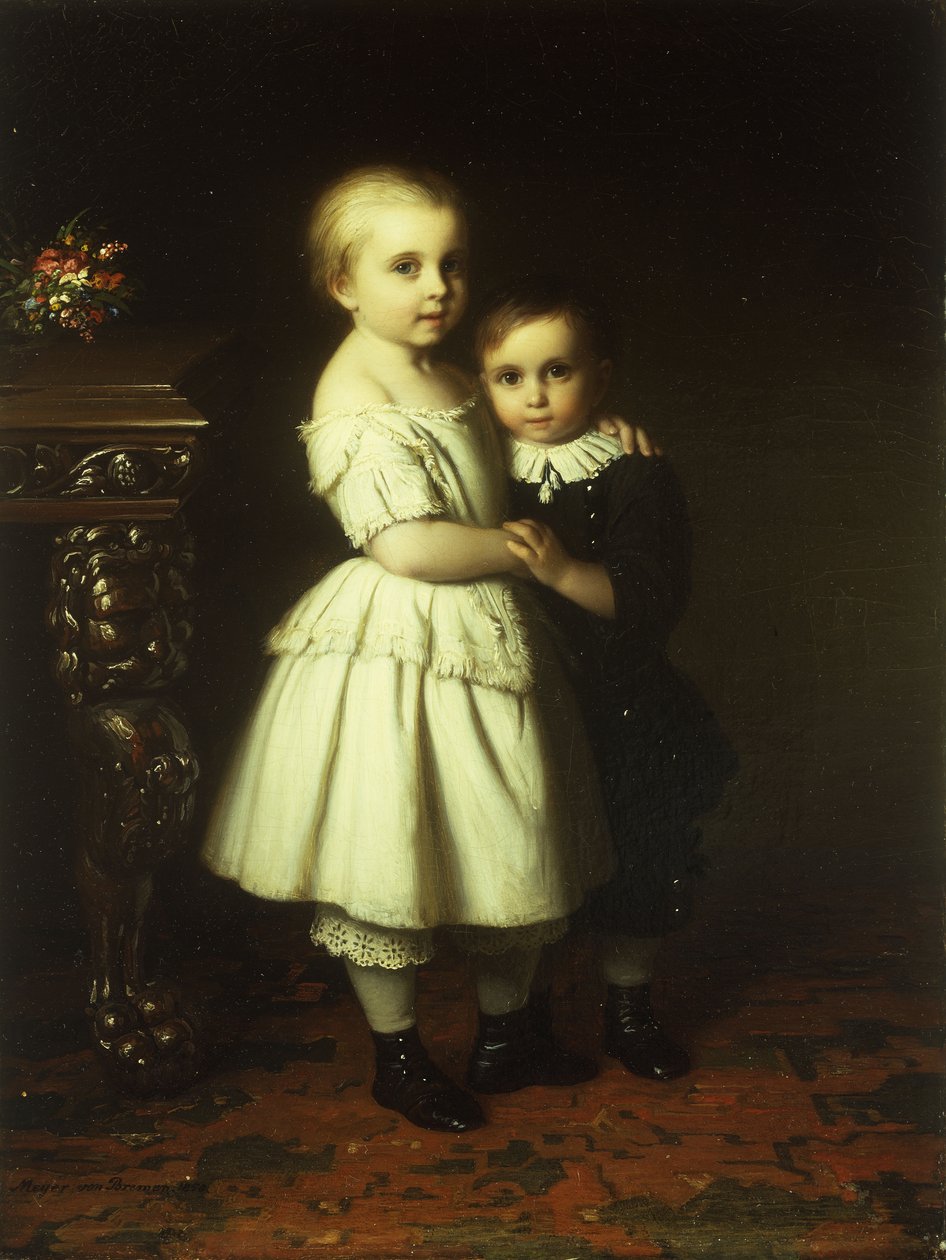 Søskendekærlighed, 1858 af Johann Georg Meyer