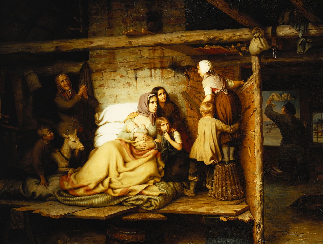 Oversvømmelsen; Die Uberschwemmten, 1846 af Johann Georg Meyer