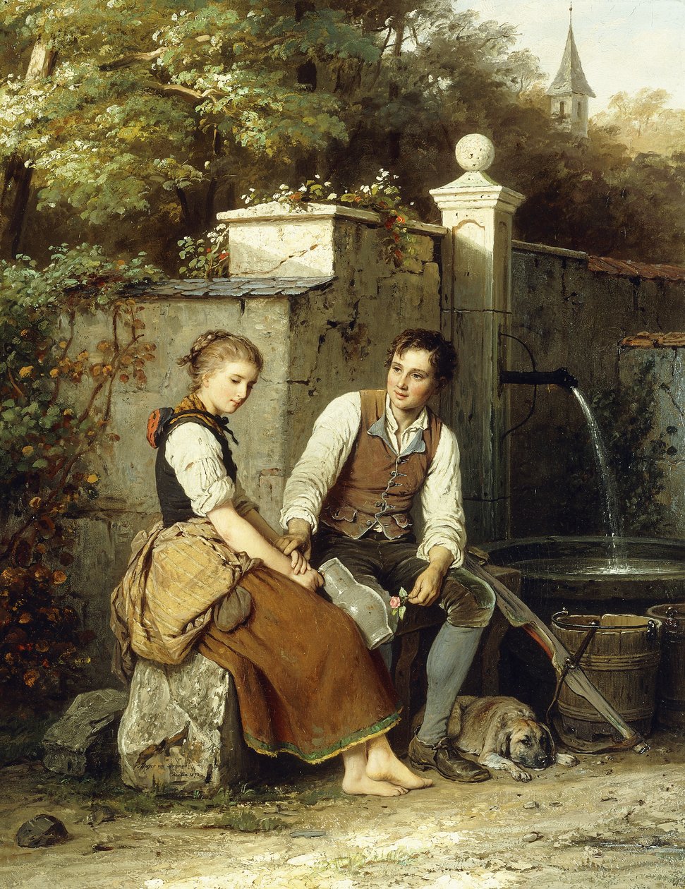 Ved Brønden, 1872 af Johann Georg Meyer von Bremen
