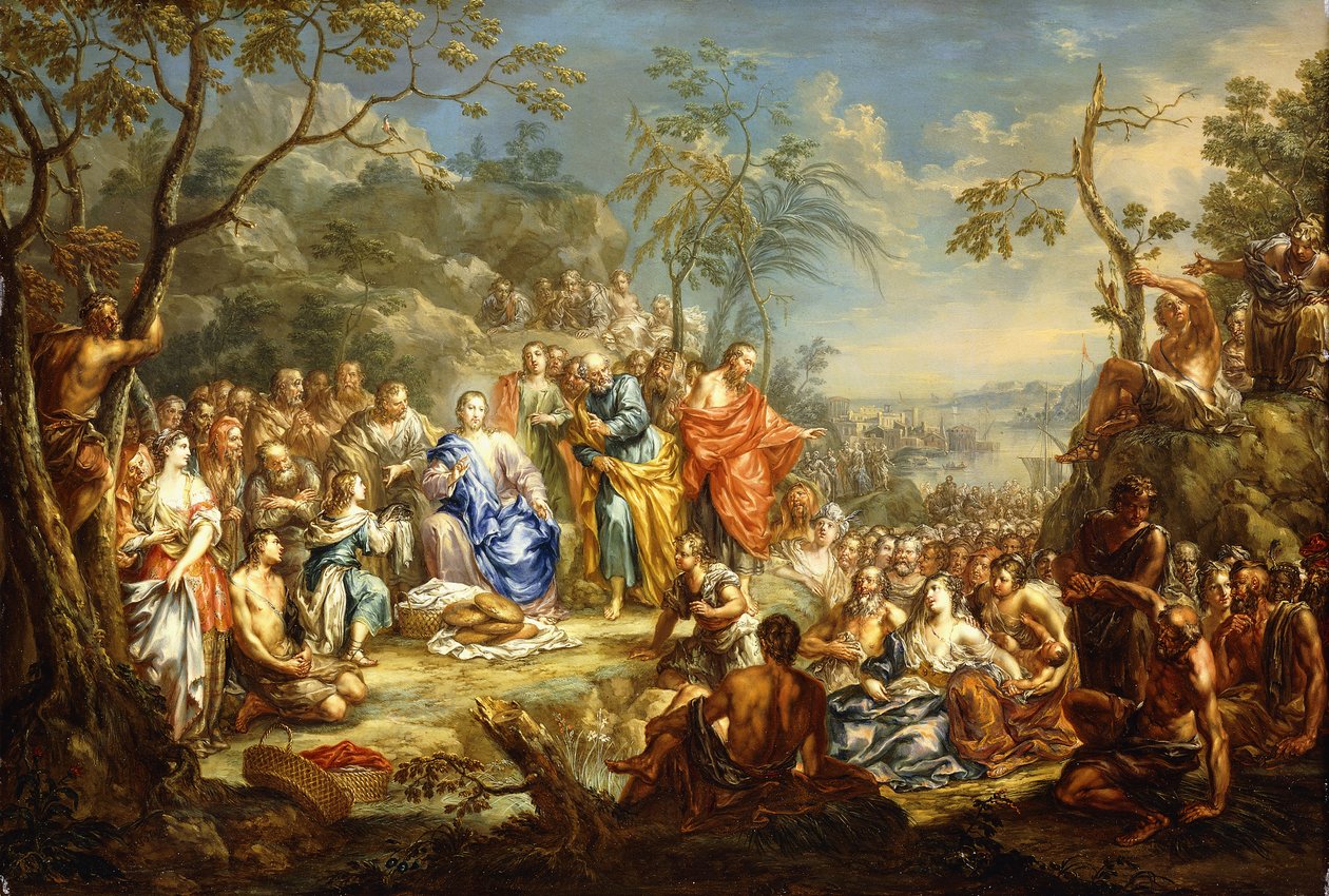Bespisningen af de fem tusinde, af Johann Georg Platzer