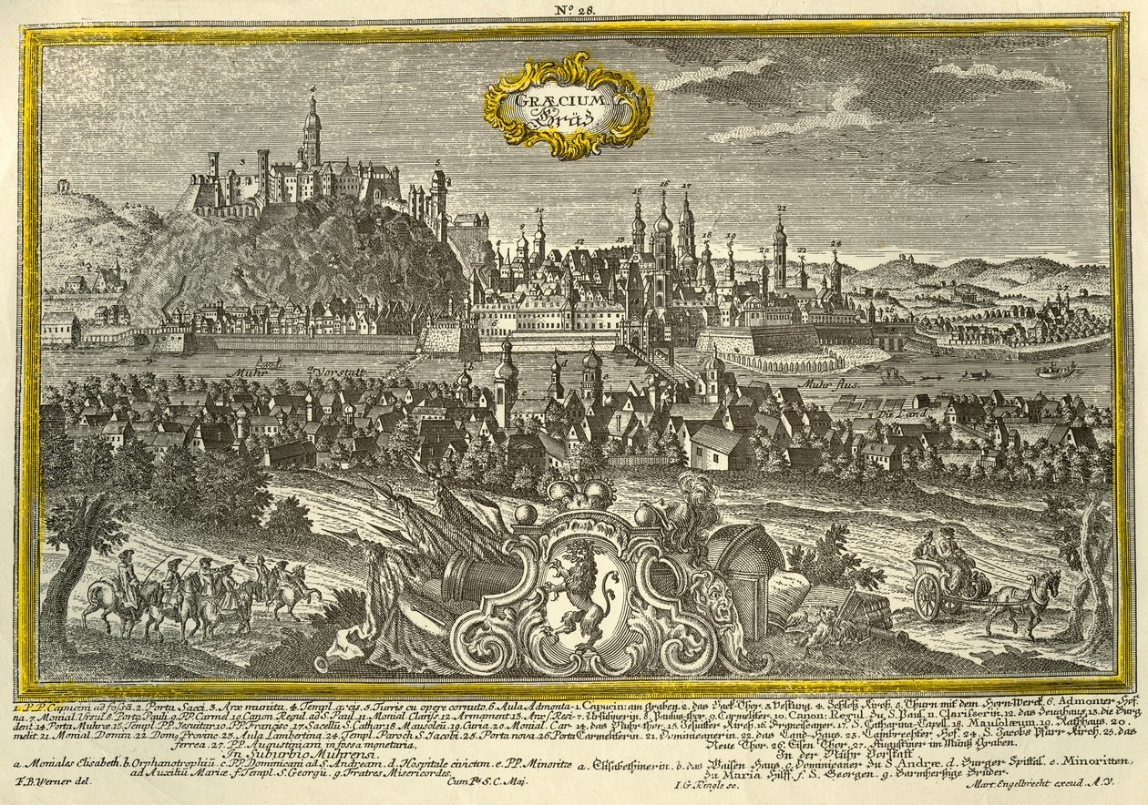 Graz, c1740. af Johann Georg Ringlin