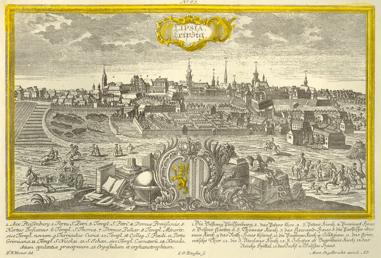 Leipzig, c1740. af Johann Georg Ringlin