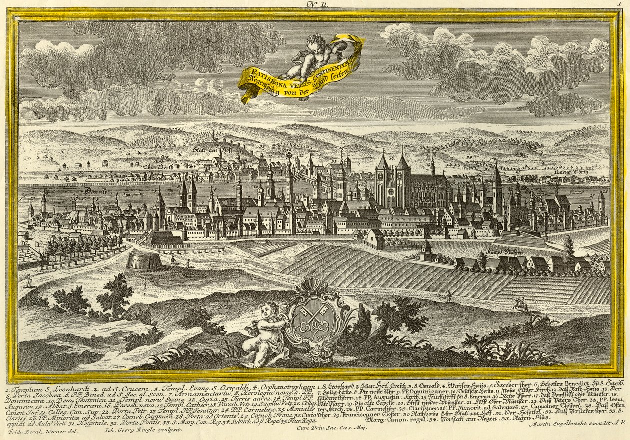 Regensburg, c1740. af Johann Georg Ringlin