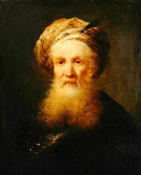 Hoved af en orientalsk mand, ca. 1759-62 (olie på træ) af Johann Georg Trautmann