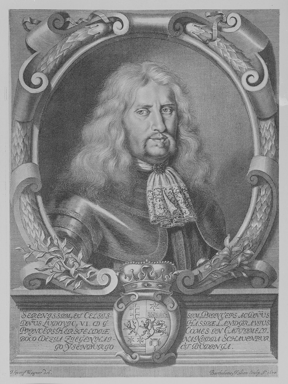 Ludwig VI, Landgrave of Hesse-Darmstadt, graveret af Bartholomaus Kilian II, 1678 af Johann Georg Wagner