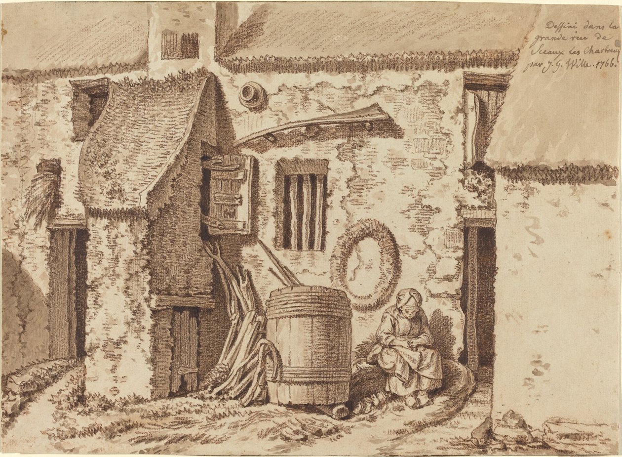 Et rustikt hus i Grand Rue ved Sceaux-Les-Chartreux af Johann Georg Wille