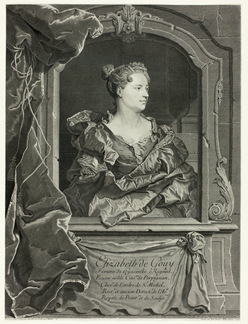 Portræt af Elizabeth de Gouy af Johann Georg Wille