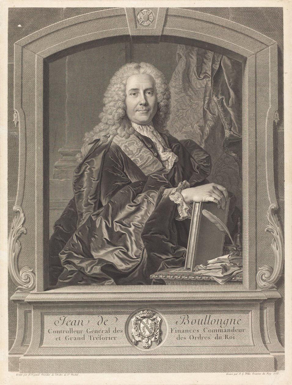 John af Boullongne af Johann Georg Wille after Hyacinthe Rigaud