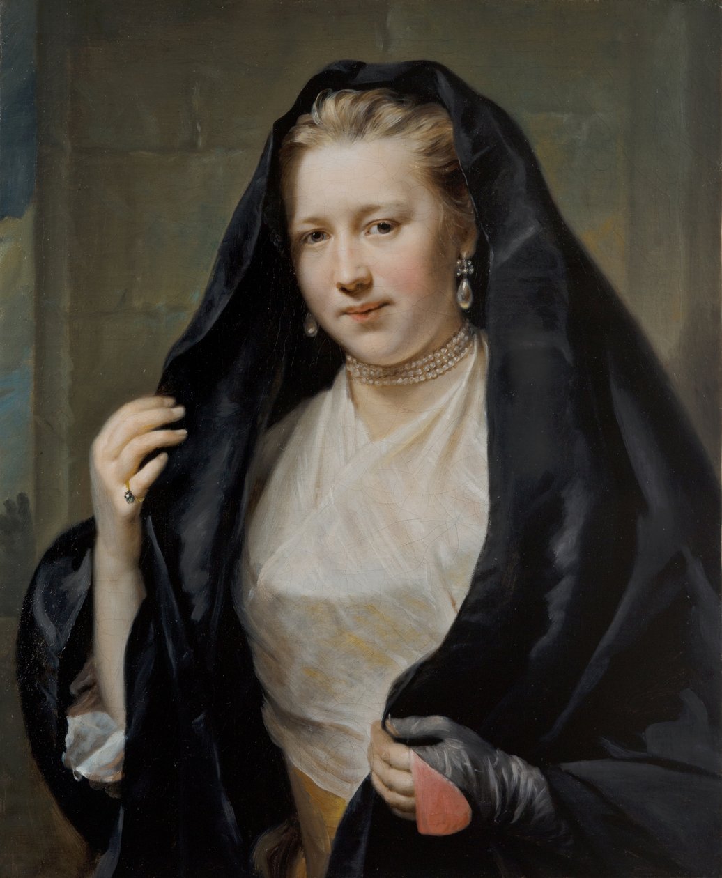 Portræt af en elegant dame af Johann Georg Ziesenis
