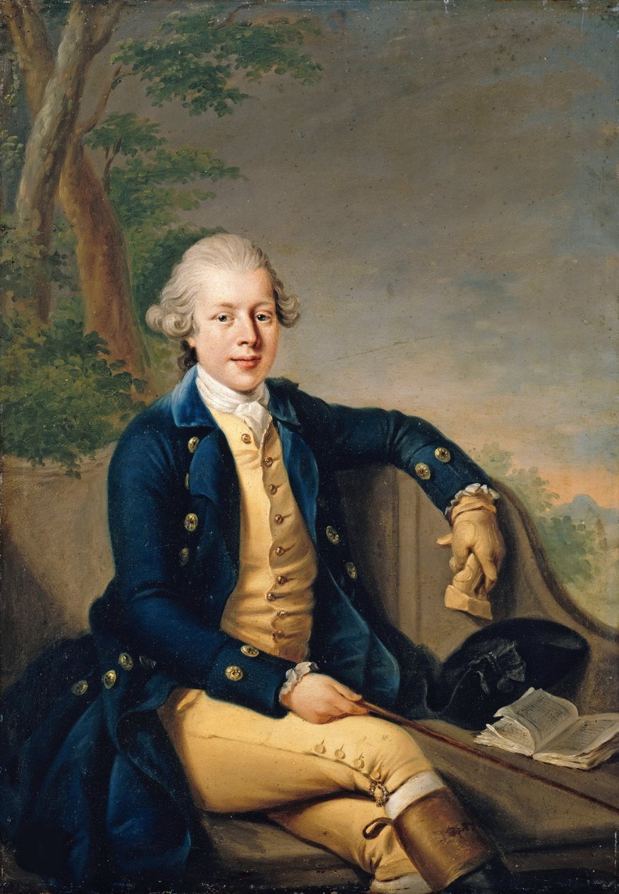 Portræt af Ernest II, hertug af Sachsen-Gotha-Altenburg 1745-1804, 1768. af Johann Georg Ziesenis the Younger