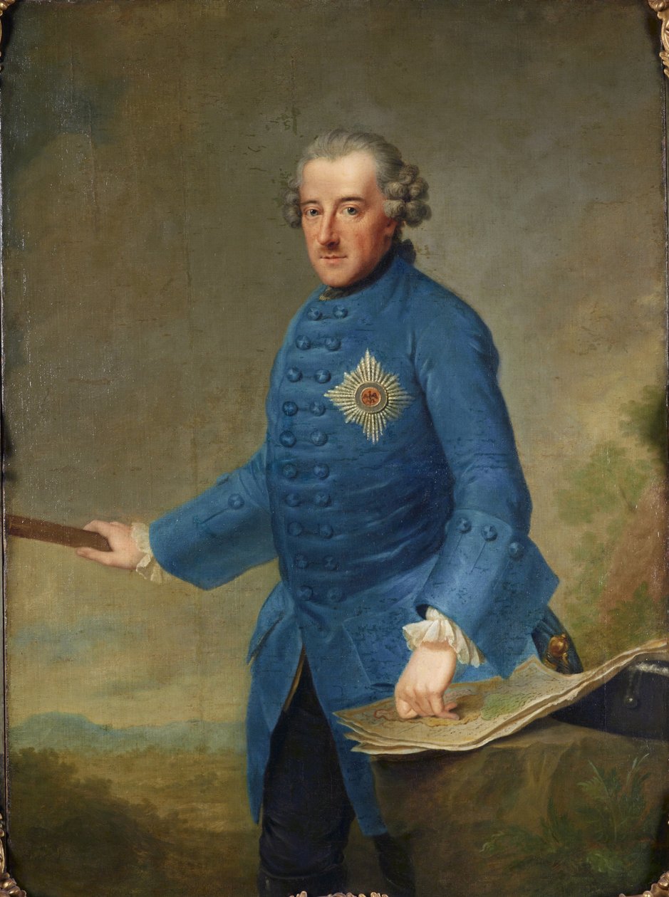 Portræt af Frederik II af Preussen 1712-1786, 1763. af Johann Georg Ziesenis the Younger