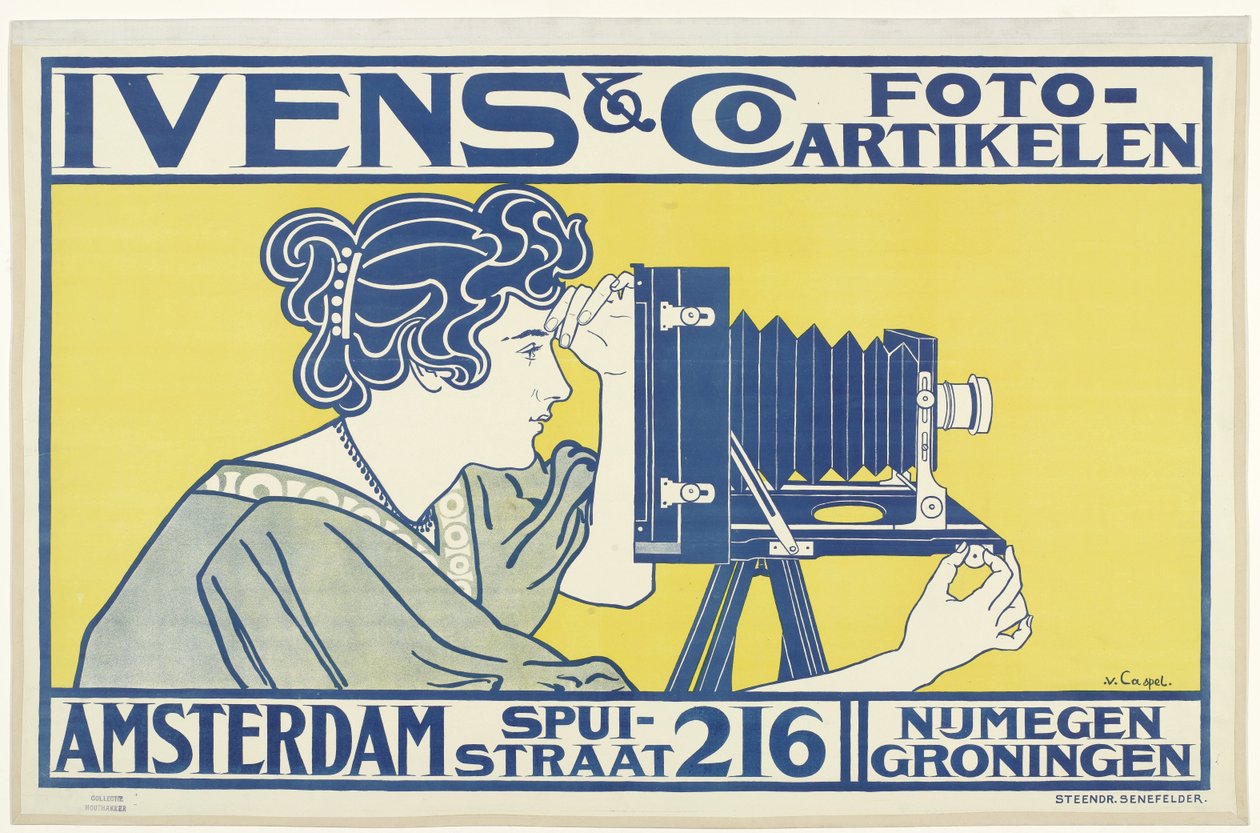 Reklameplakater for Ivens & Co og Guy de Coral & Co Ivens & Co. Fotoartikler. Amsterdam Spuistraat 216 Nijmegen, Groningen (titel på objekt) af Johann Georg van Caspel