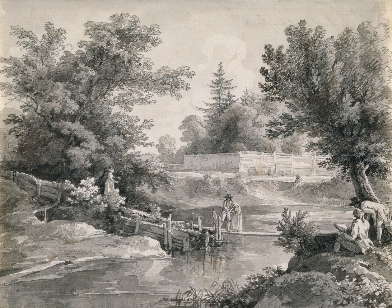Ved Hirschanger i Den Engelske Have af Johann Georg von Dillis