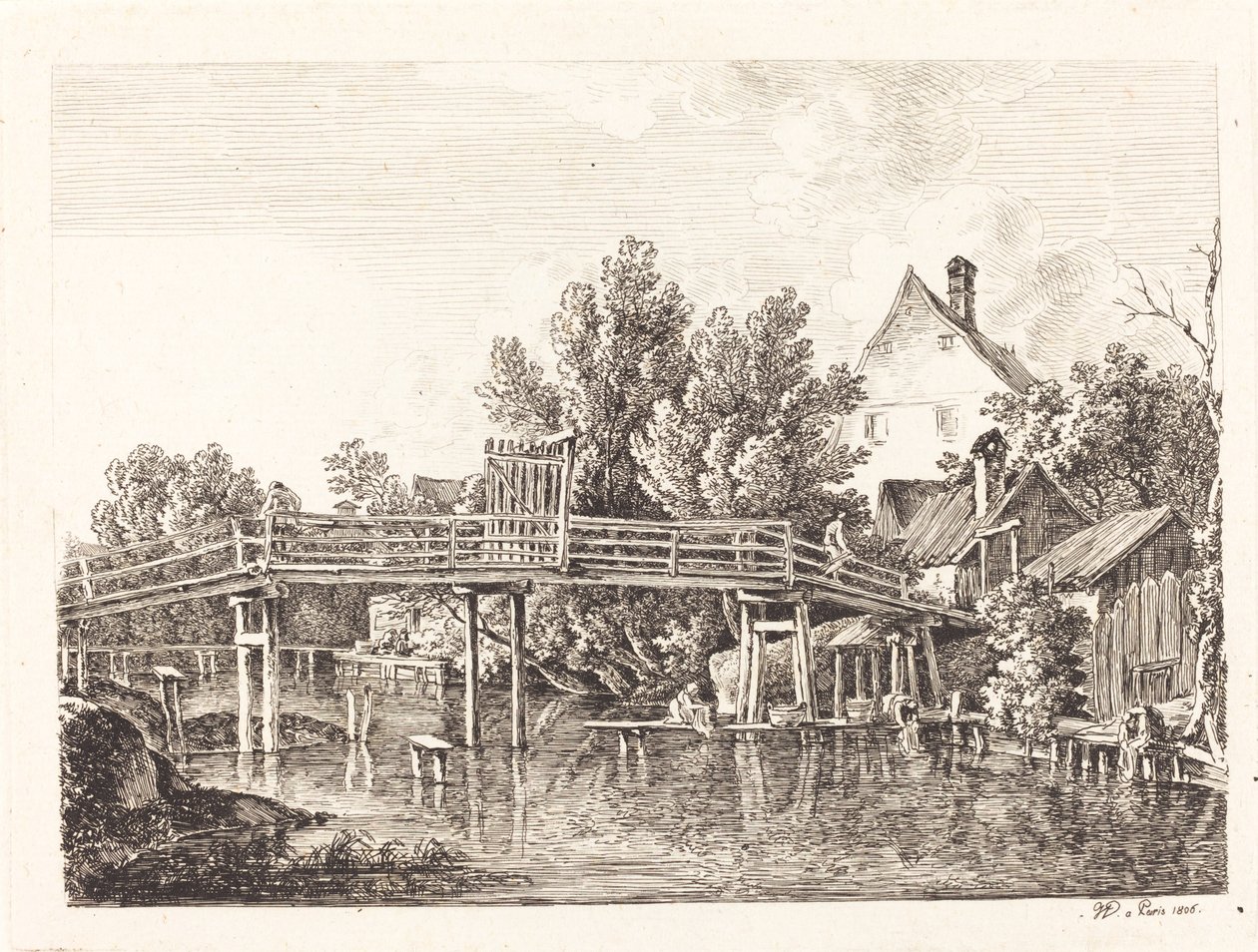 Den lille Isar gangbro af Johann Georg von Dillis