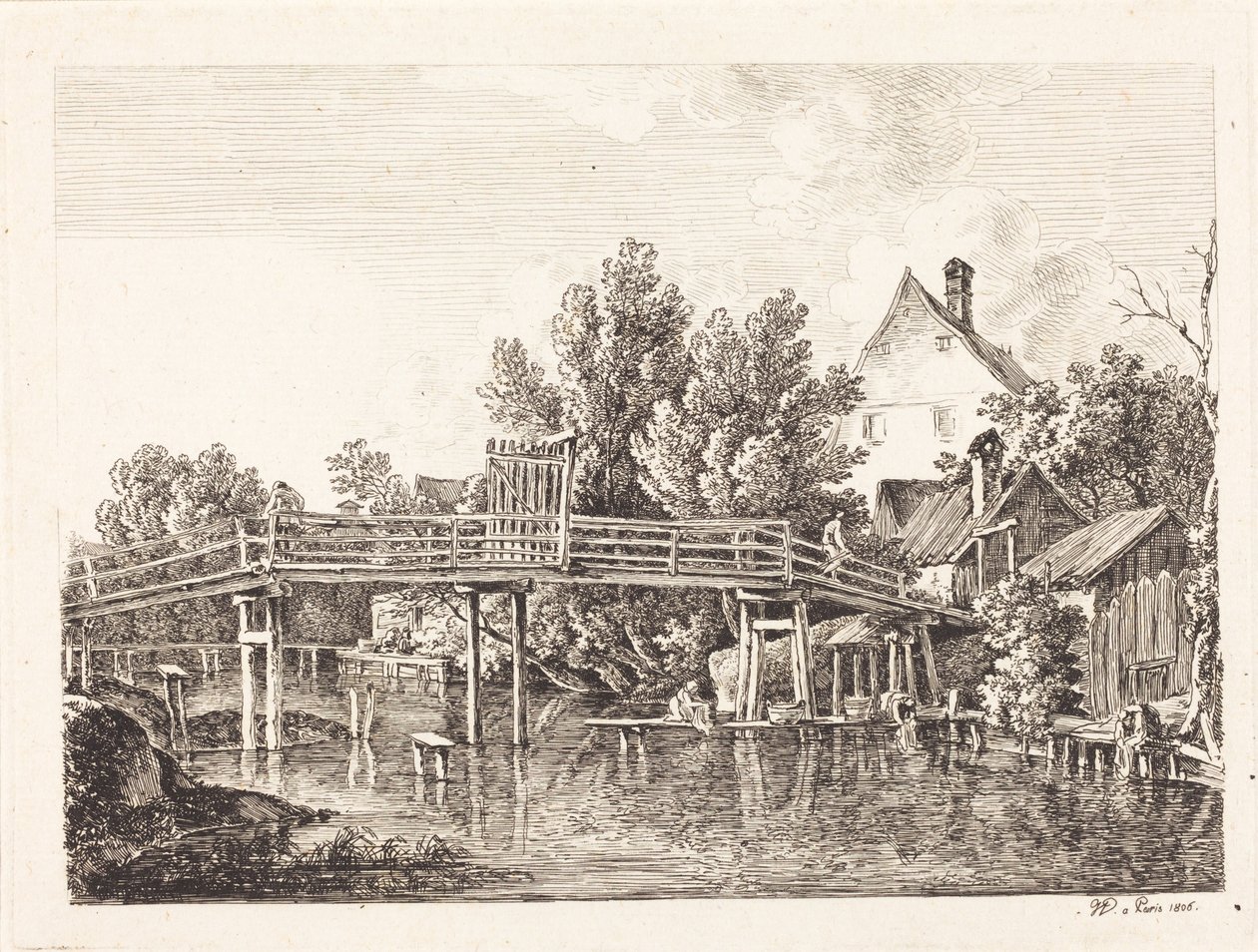 Den lille Isarsteg af Johann Georg von Dillis