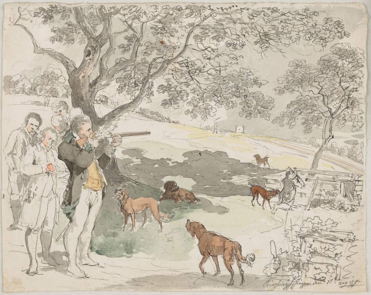 Skydning i forbindelse med kirkens festdag af Johann Georg von Dillis