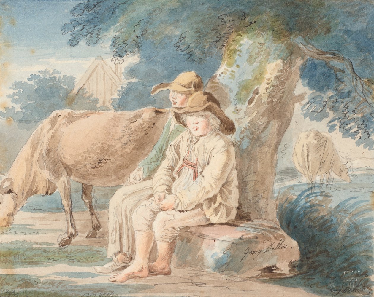 Drenge under et træ af Johann Georg von Dillis