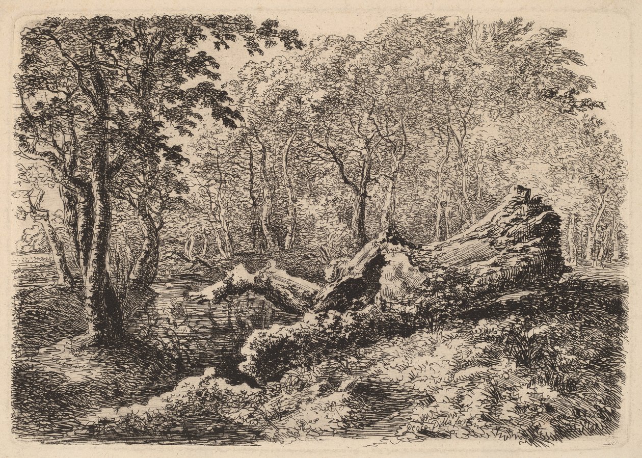Støbende træstamme af Johann Georg von Dillis