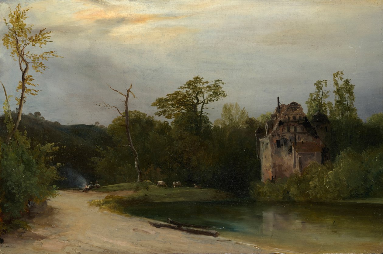 Parkland tidligt om morgenen af Johann Georg von Dillis