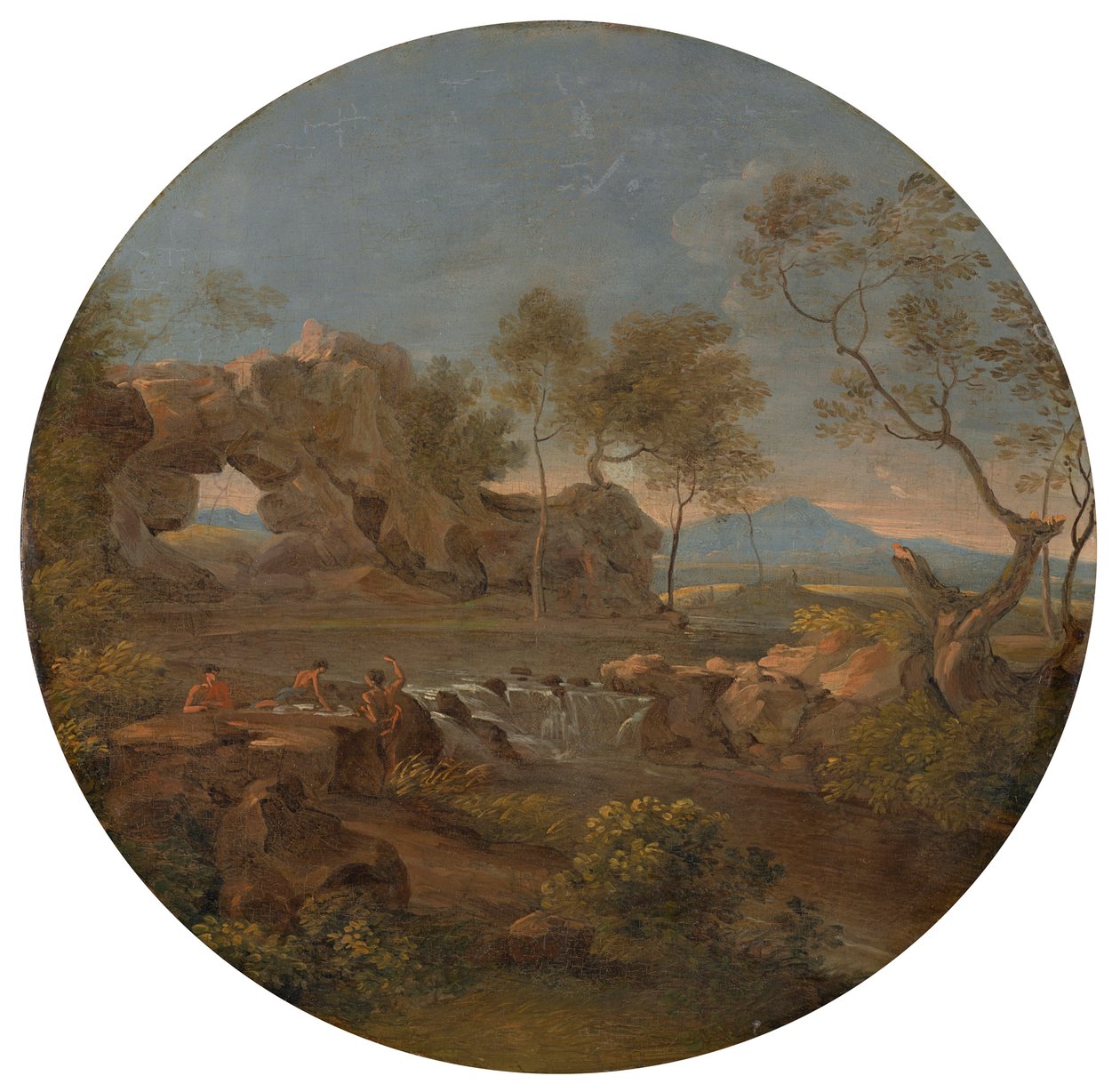 Sydligt landskab med klippebue af Johann Georg von Dillis