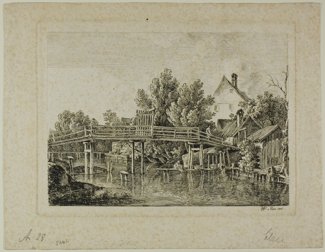 Den lille bro over Isar, Paris af Johann Georg von Dillis