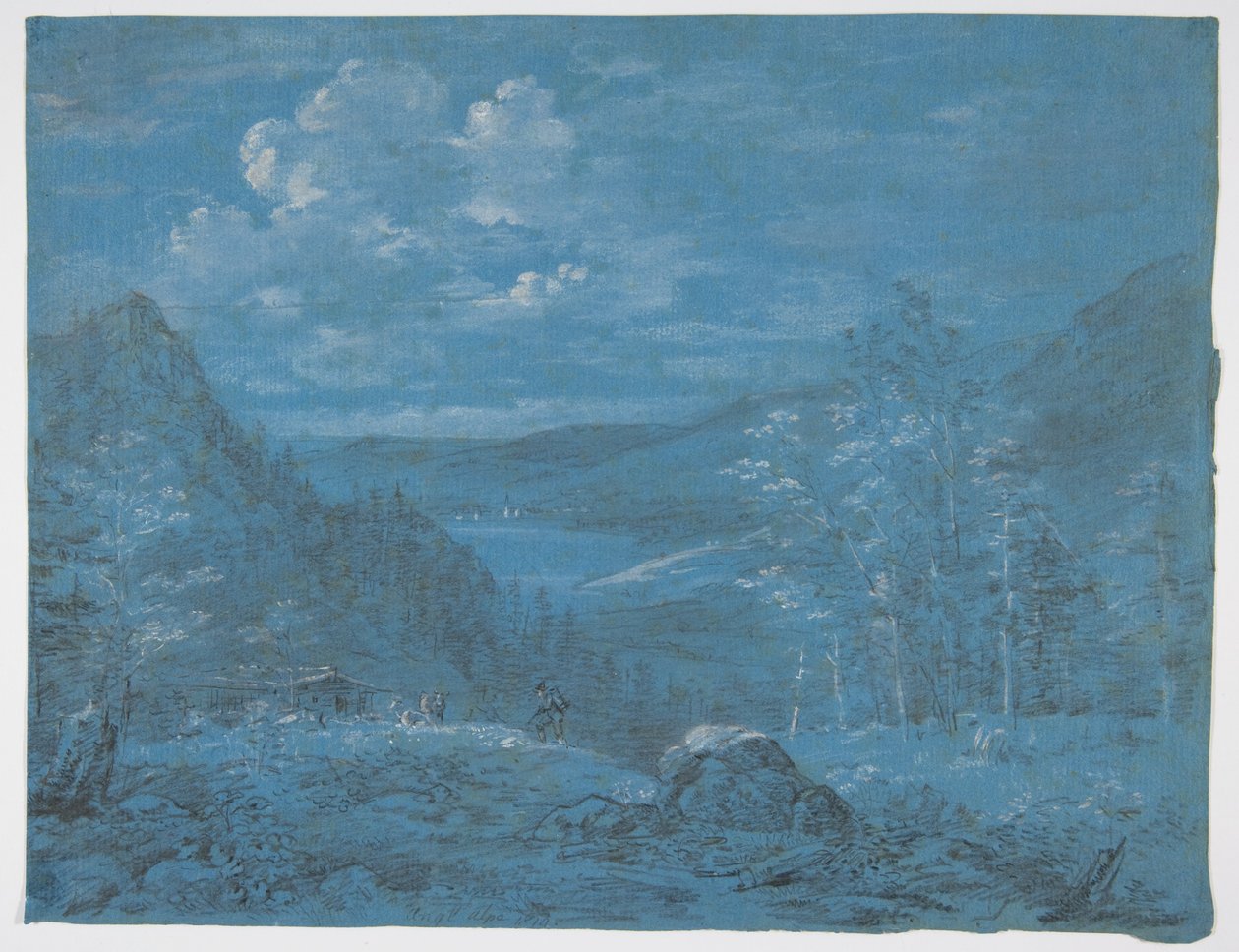 Udsigt over Ankl-Alpe og Schliersee af Johann Georg von Dillis