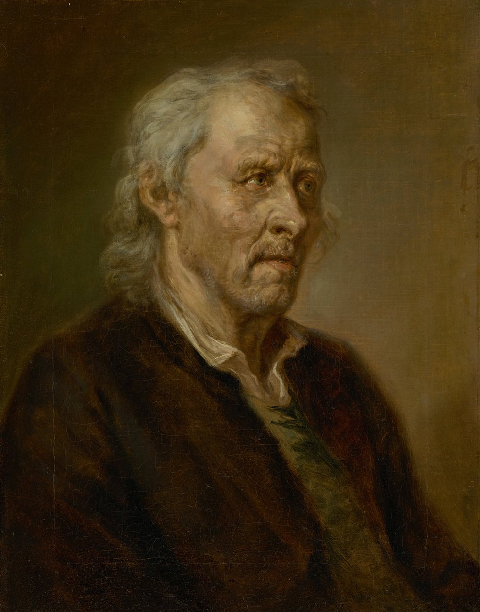 Portræt af en gammel mand med hvidt hår af Johann Georg von Edlinger