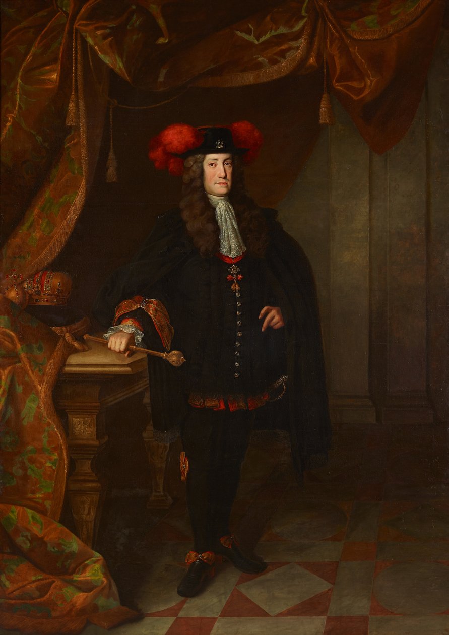 Portræt af Charles VI 1685-1740, den hellige romerske kejser, ca 1730. af Johann Gottfried Auerbach