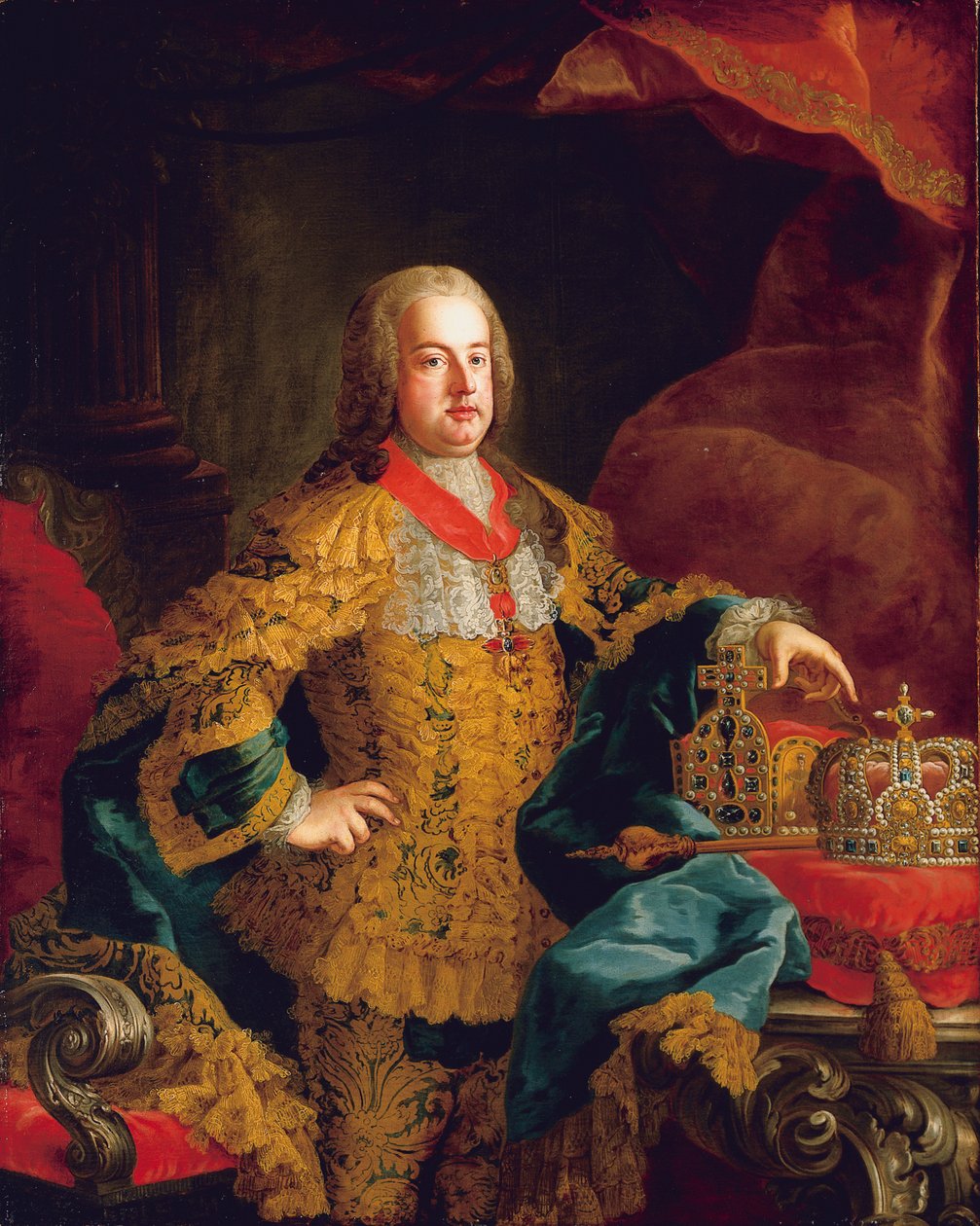 Portræt af kejser Franz I, 1752 af Johann Gottfried Auerbach