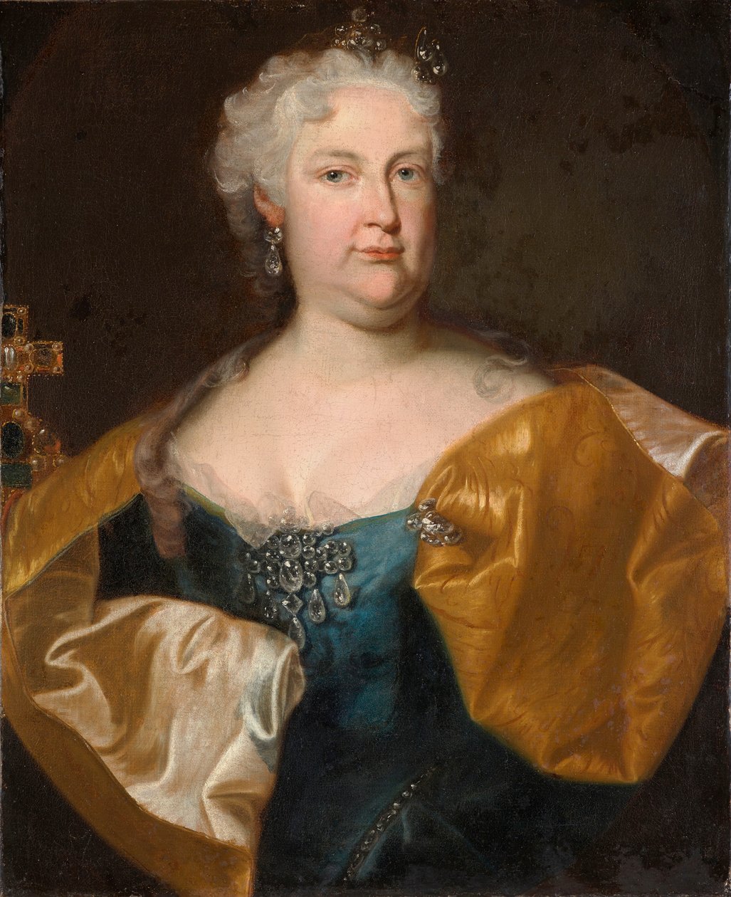 Portræt af kejserinde Elisabeth Christine af Braunschweig. af Johann Gottfried Auerbach
