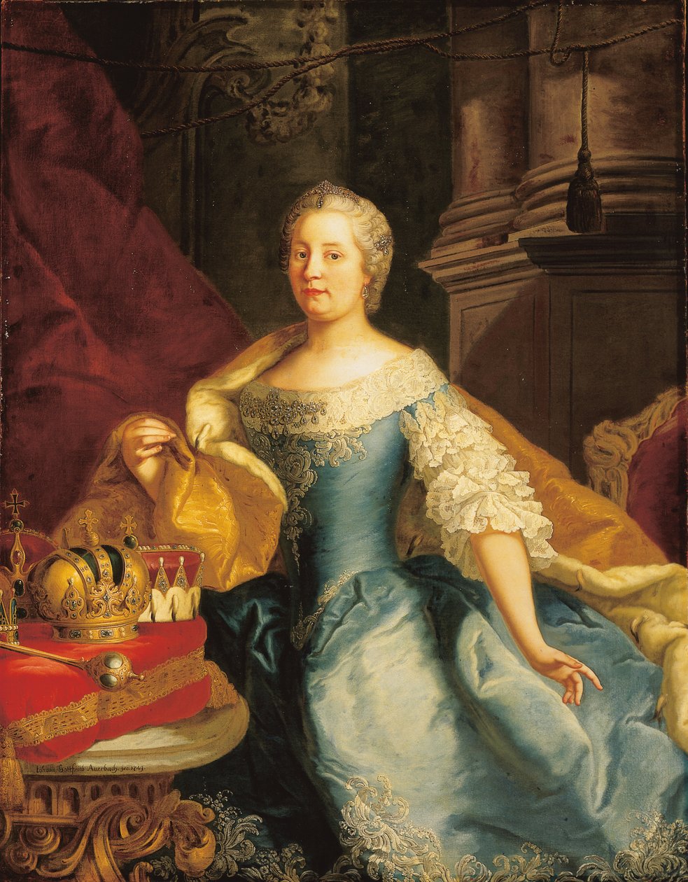 Portræt af kejserinde Maria Theresa, 1749 af Johann Gottfried Auerbach