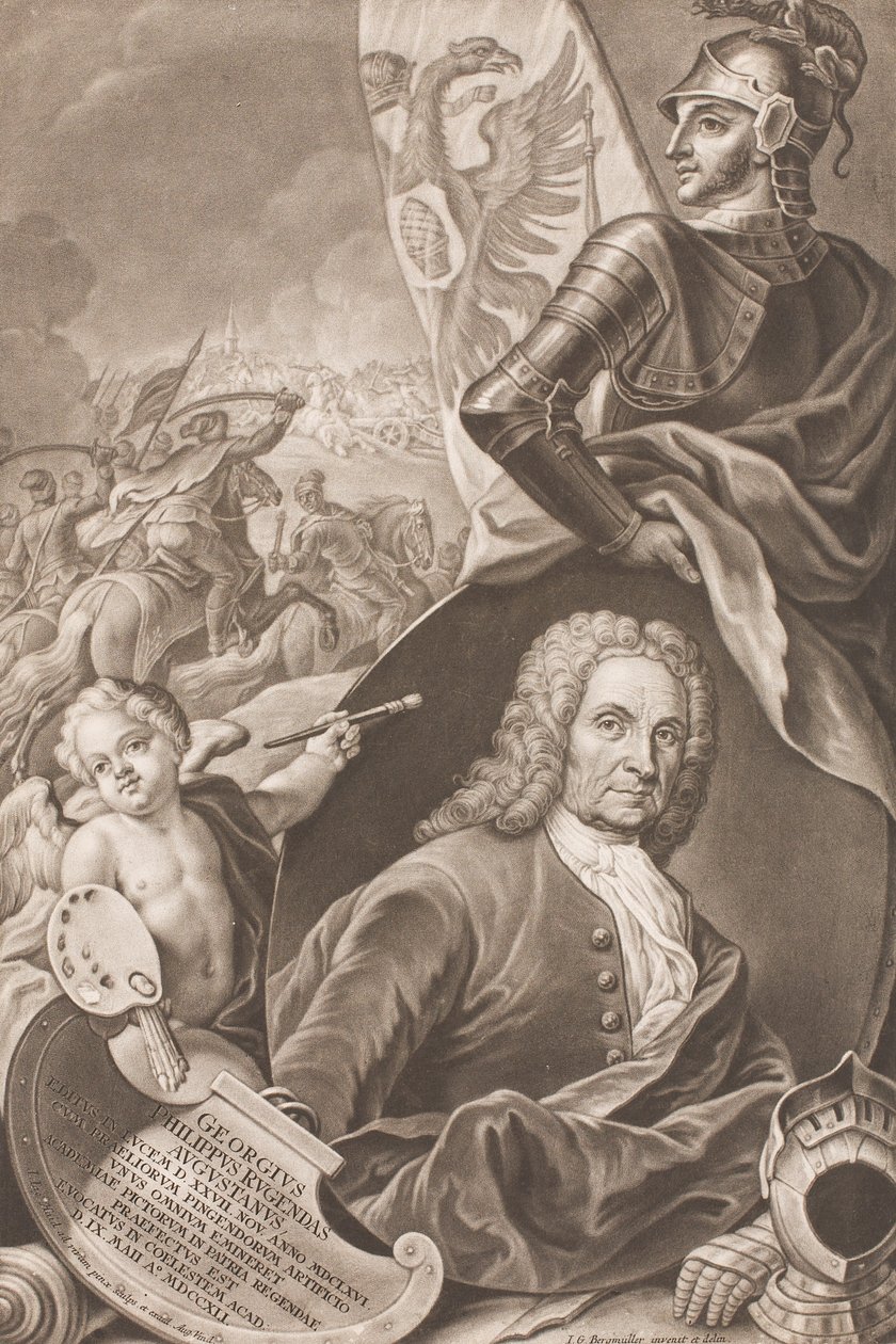 Portræt af Georg Philipp Rugendas 1666-1742, ca. 1745. af Johann Gottfried Haid