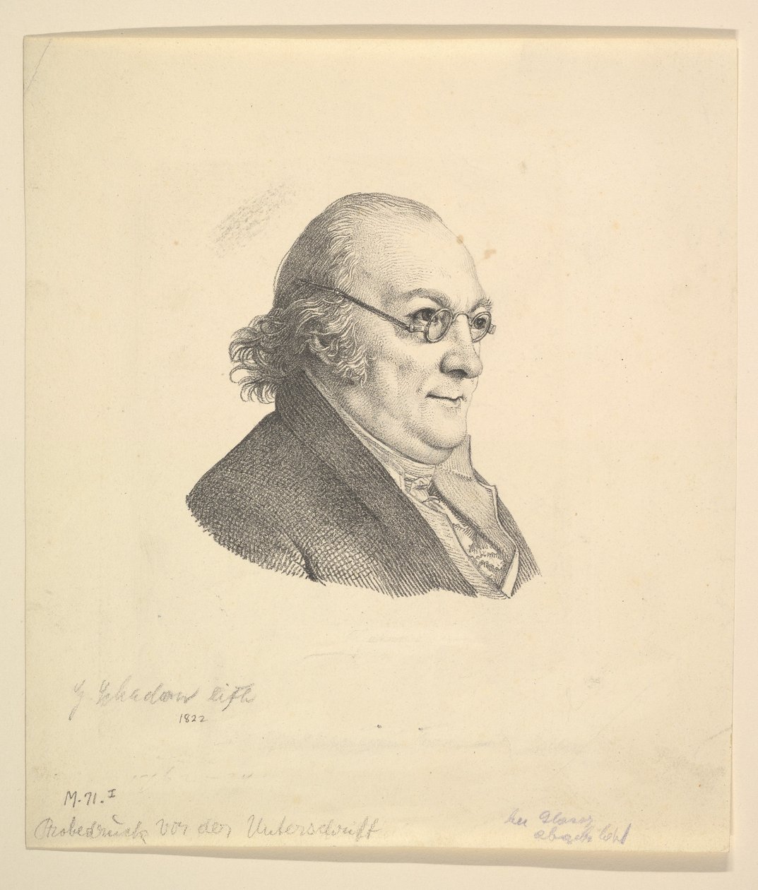 Portræt af Siegmund Wilhelm Wohlbruck 1762-1834.n.d. af Johann Gottfried Schadow