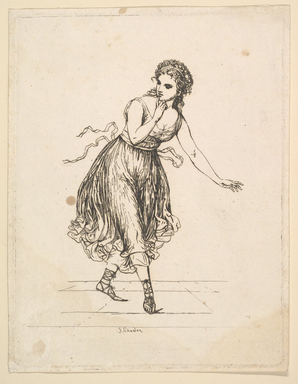 Woman Alone, fra serien The Dancing Pair Vigano.n.d. af Johann Gottfried Schadow
