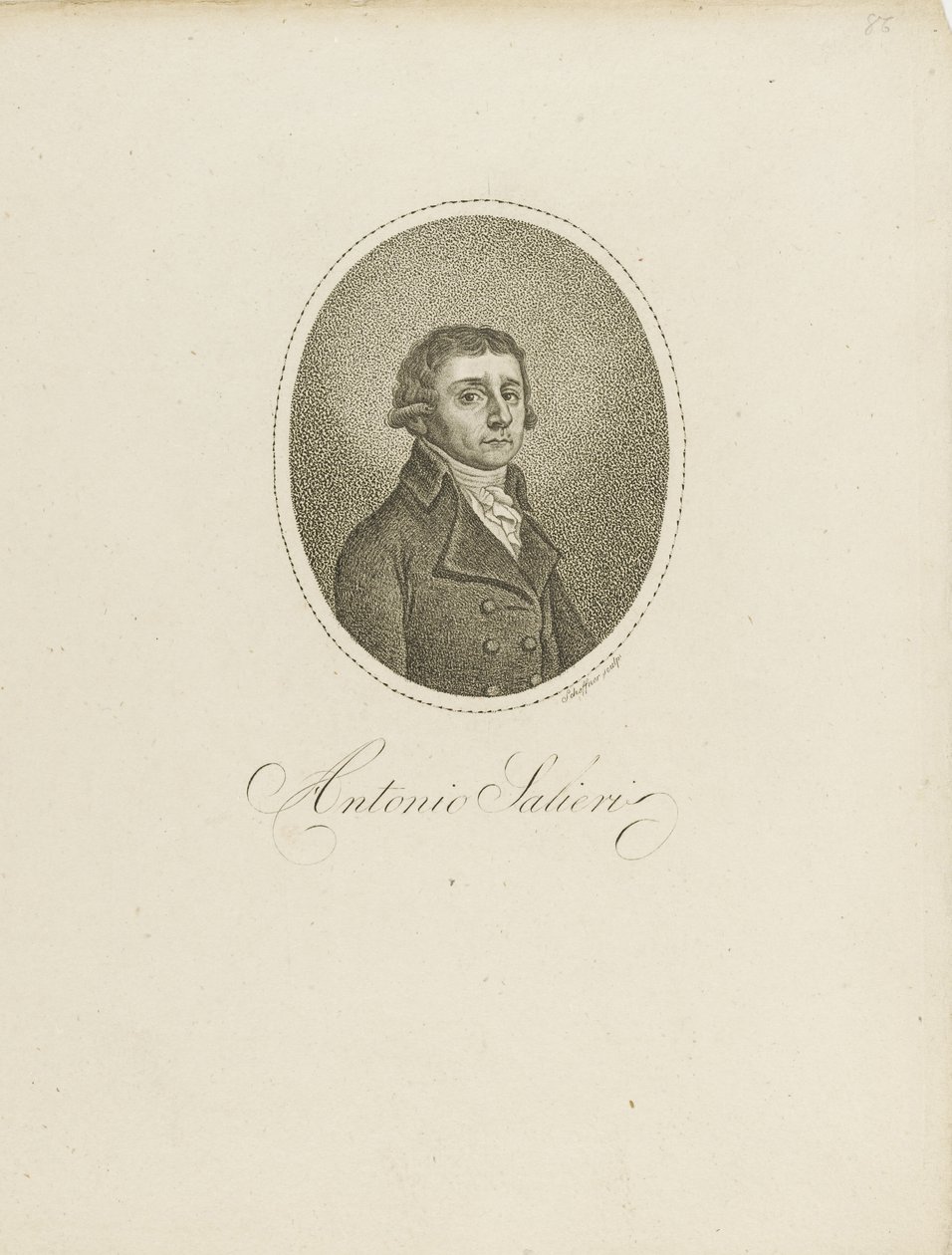 Antonio Salieri 1750-1825, ca. 1800. af Johann Gottfried Scheffner
