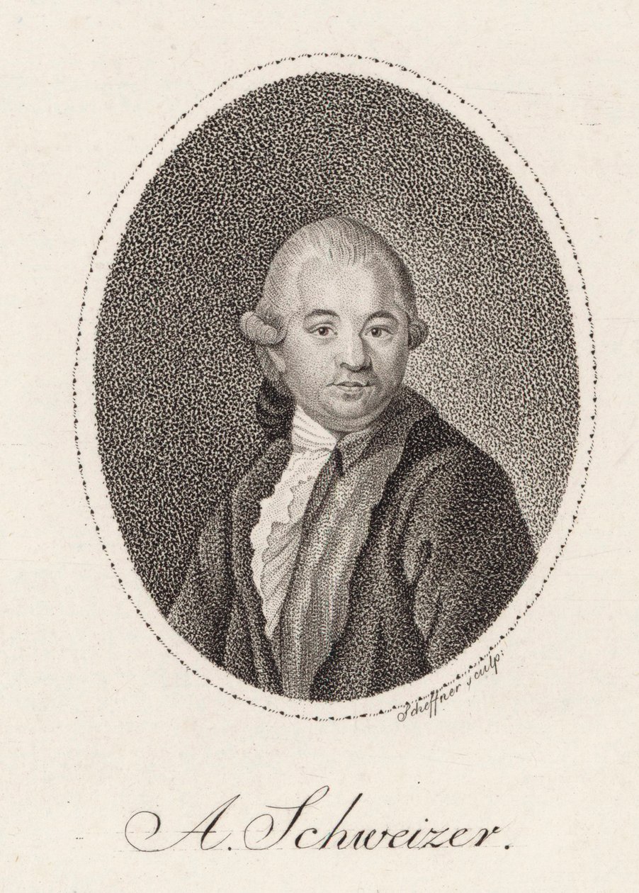 Portræt af komponisten Anton Schweitzer 1735-1787, 1785. af Johann Gottfried Scheffner