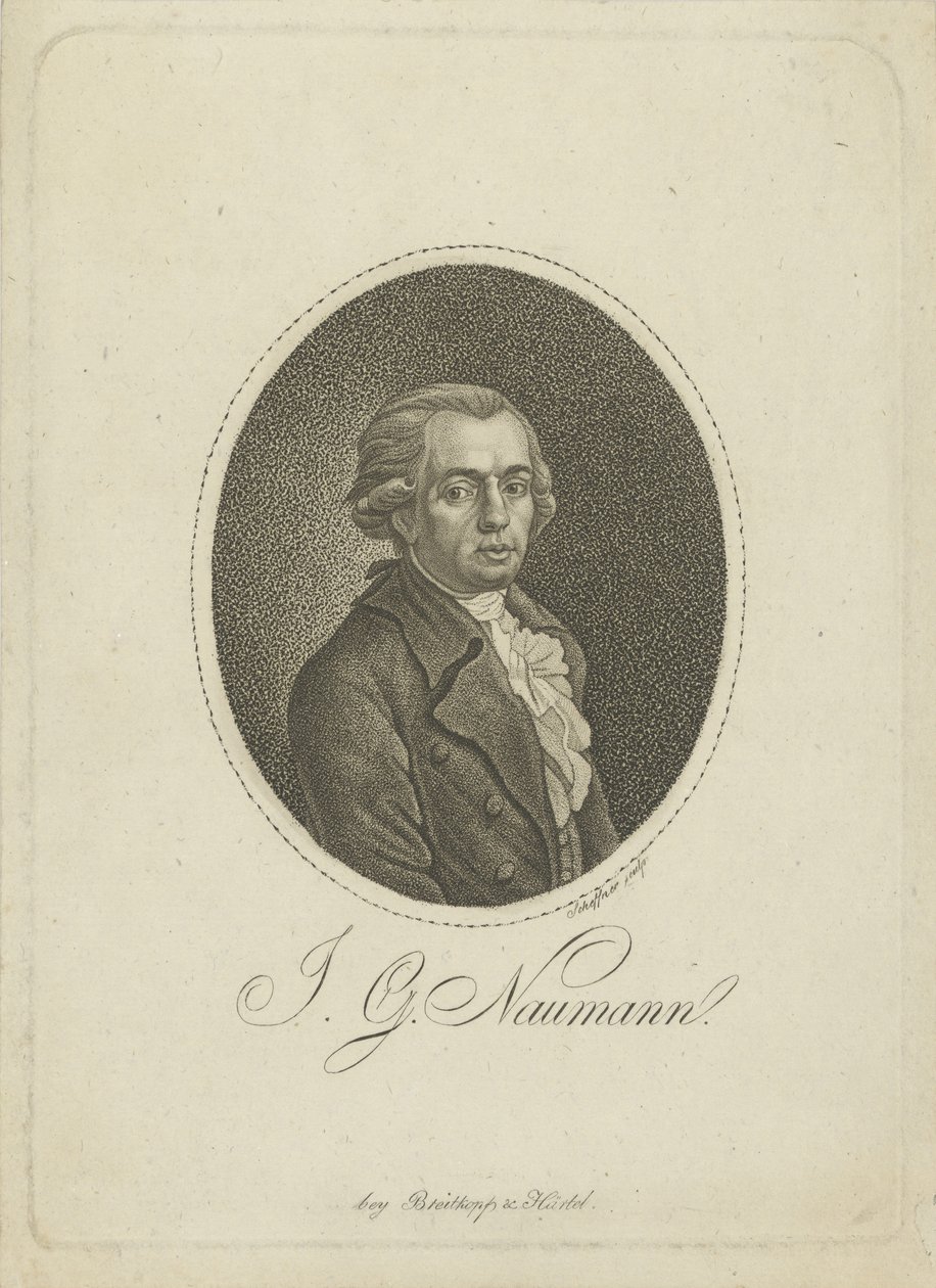 Portræt af komponisten Johann Gottlieb Naumann 1741-1801, ca. 1800. af Johann Gottfried Scheffner